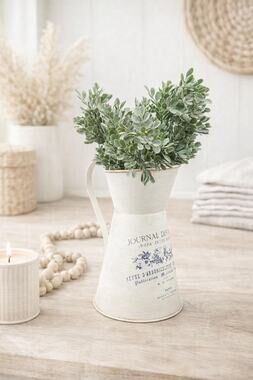 French Country Upcycled Pitcher – Vintage Style Vase, Rustic Farmhouse Decor